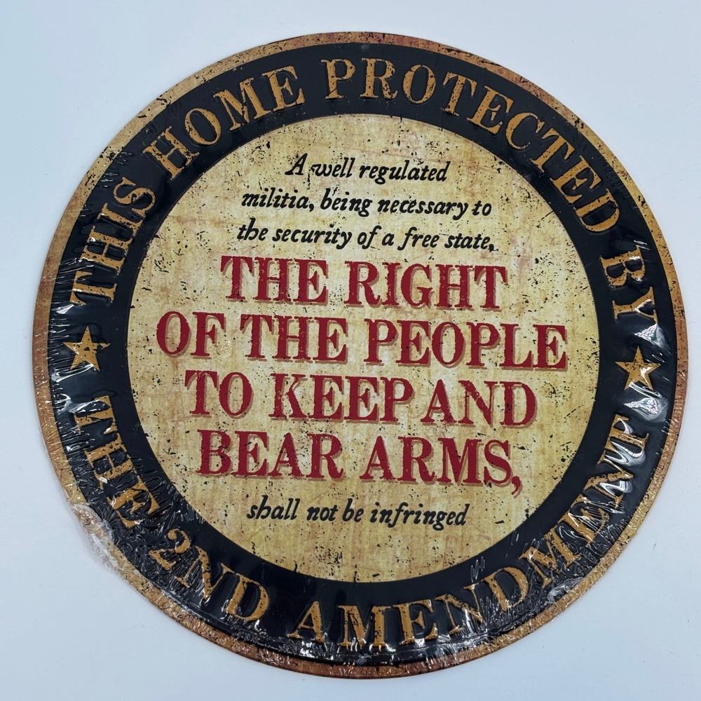 2nd Amendment Metal Sign Right To Bear Arms Vintage Style Wall‎ Decor Gun Ammo